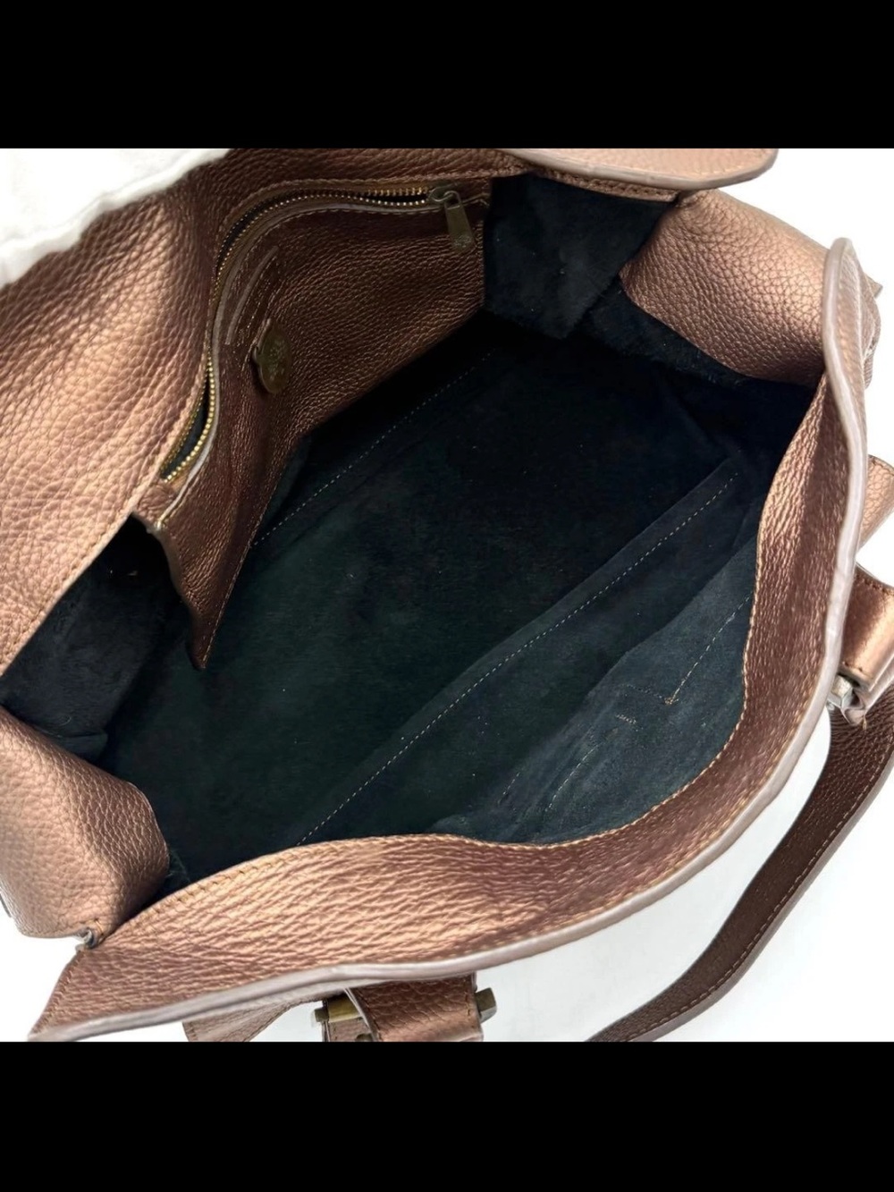 Mulberry Brown Pebbled Leather Buckle Satchel - Picture 8 of 11